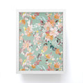 Ninola Design Botanic Retreat Floral Oleander Whimsical Teal Green Framed Mini Art Print