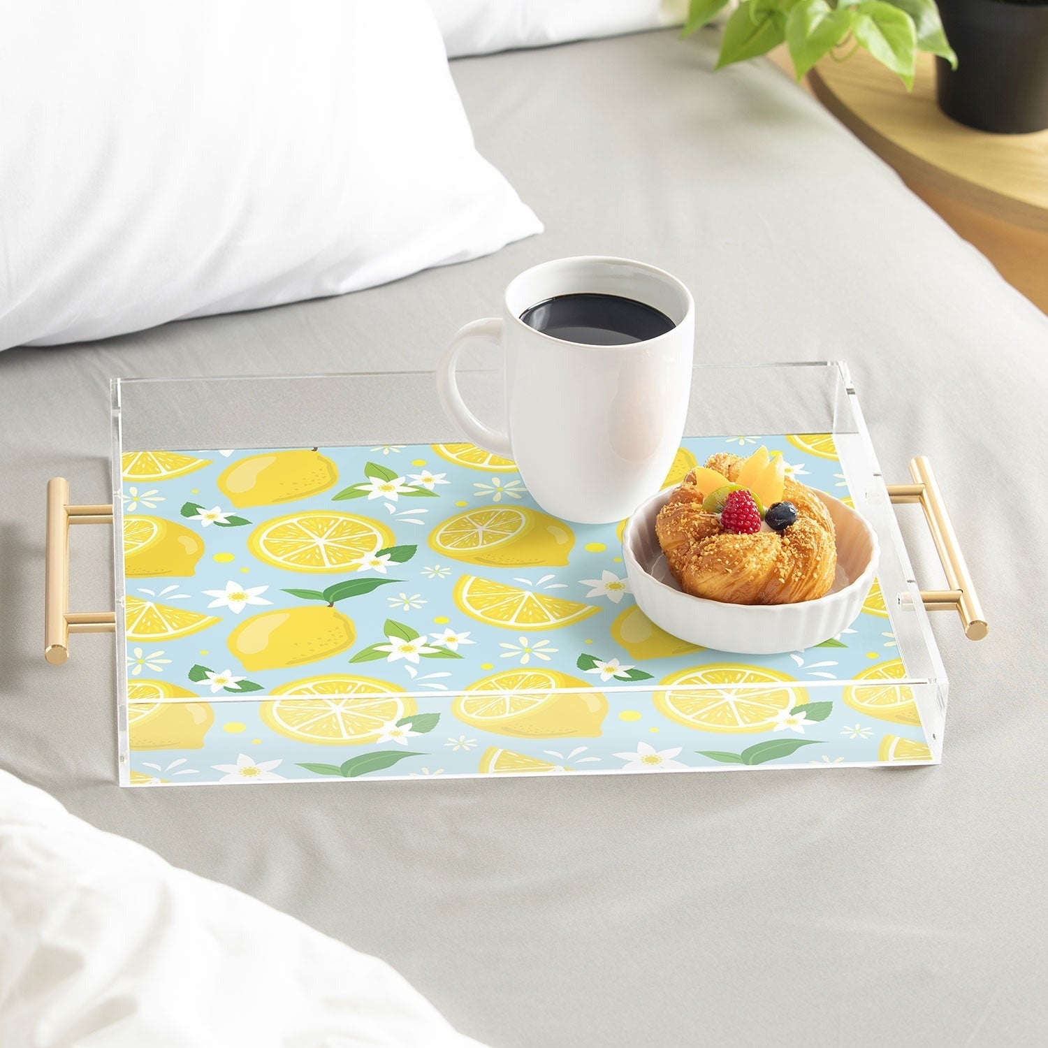 Design by Spark Lemony Fresh Florals Acrylic Tray