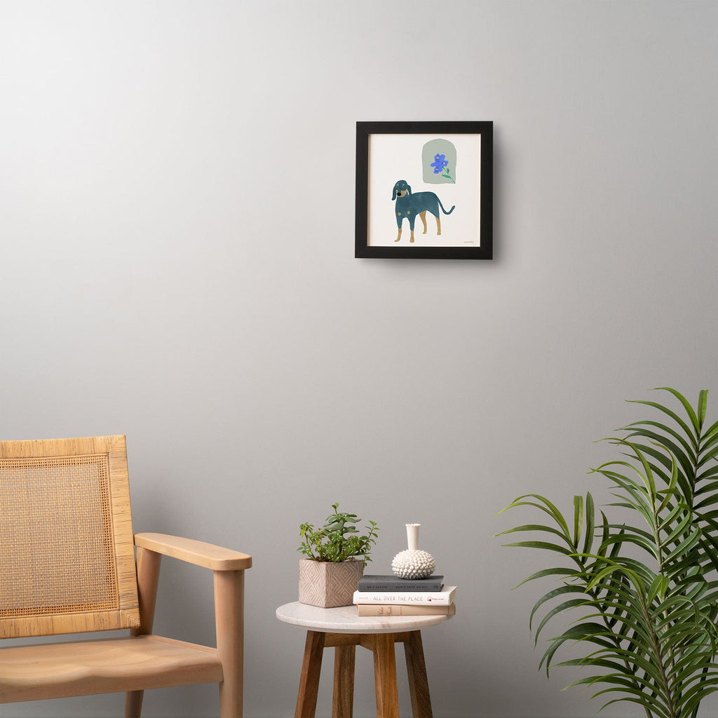 norarikka Dog and a Mini HalfRound Window Framed Wall Art