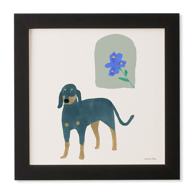 norarikka Dog and a Mini HalfRound Window Framed Wall Art