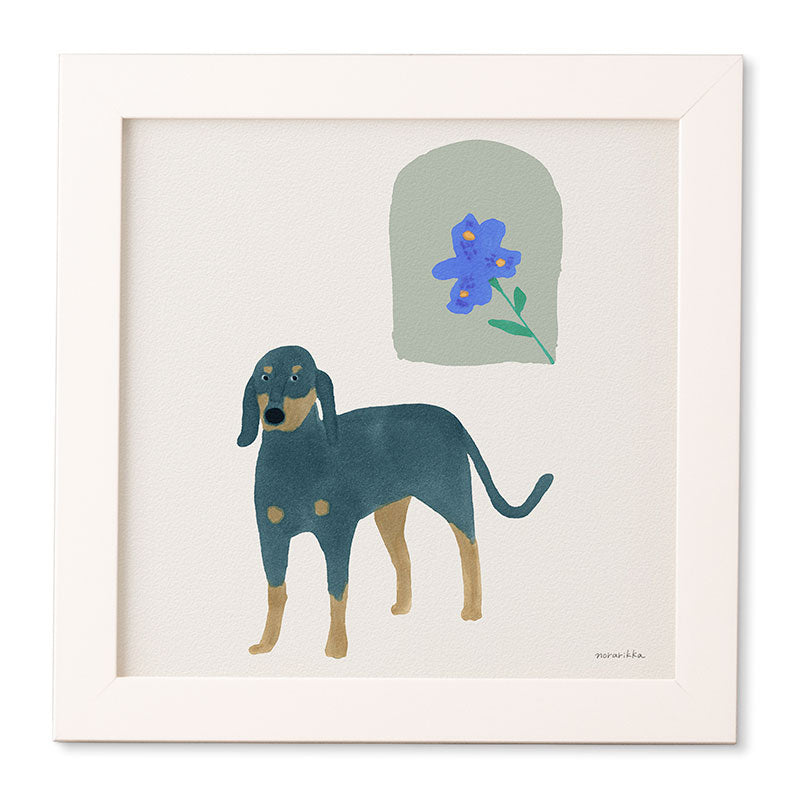 norarikka Dog and a Mini HalfRound Window Framed Wall Art