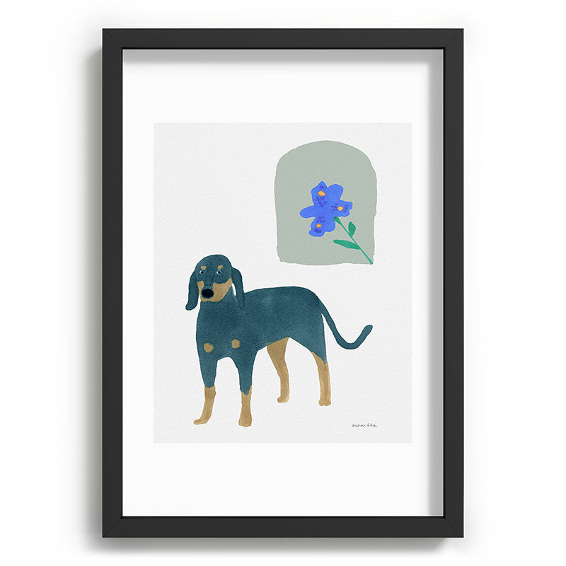 norarikka Dog and a Mini HalfRound Window Recessed Framing Rectangle