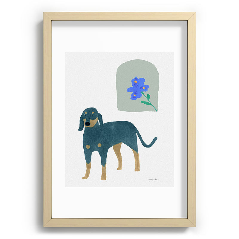 norarikka Dog and a Mini HalfRound Window Recessed Framing Rectangle