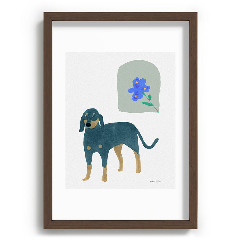 norarikka Dog and a Mini HalfRound Window Recessed Framing Rectangle