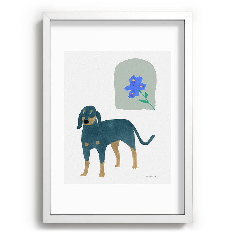 norarikka Dog and a Mini HalfRound Window Recessed Framing Rectangle