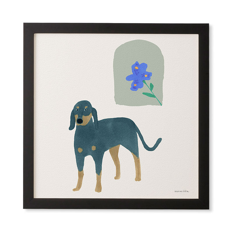 norarikka Dog and a Mini HalfRound Window Framed Wall Art