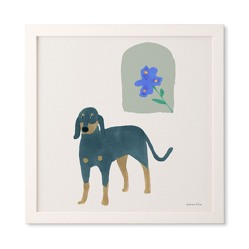 norarikka Dog and a Mini HalfRound Window Framed Wall Art