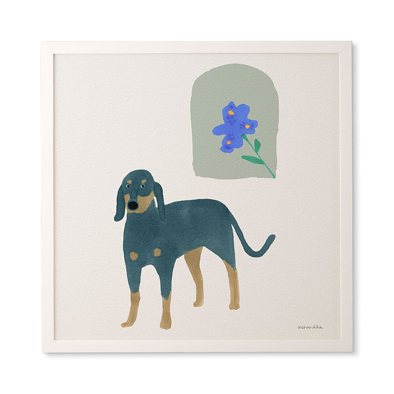 norarikka Dog and a Mini HalfRound Window Framed Wall Art