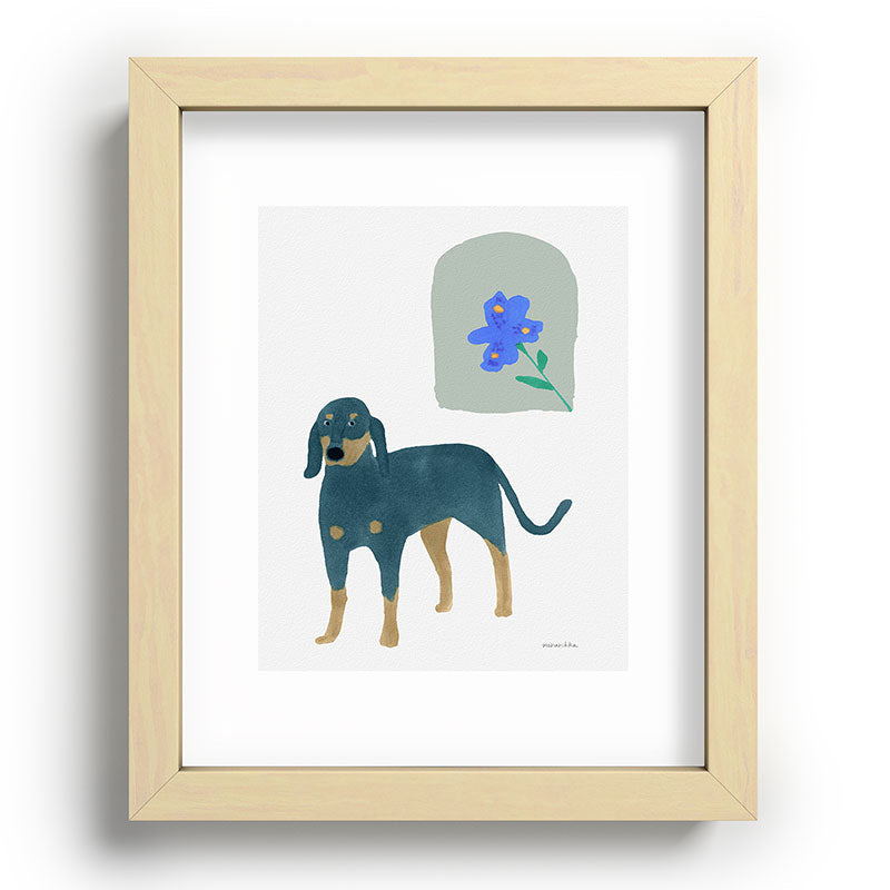norarikka Dog and a Mini HalfRound Window Recessed Framing Rectangle