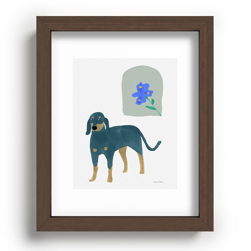 norarikka Dog and a Mini HalfRound Window Recessed Framing Rectangle