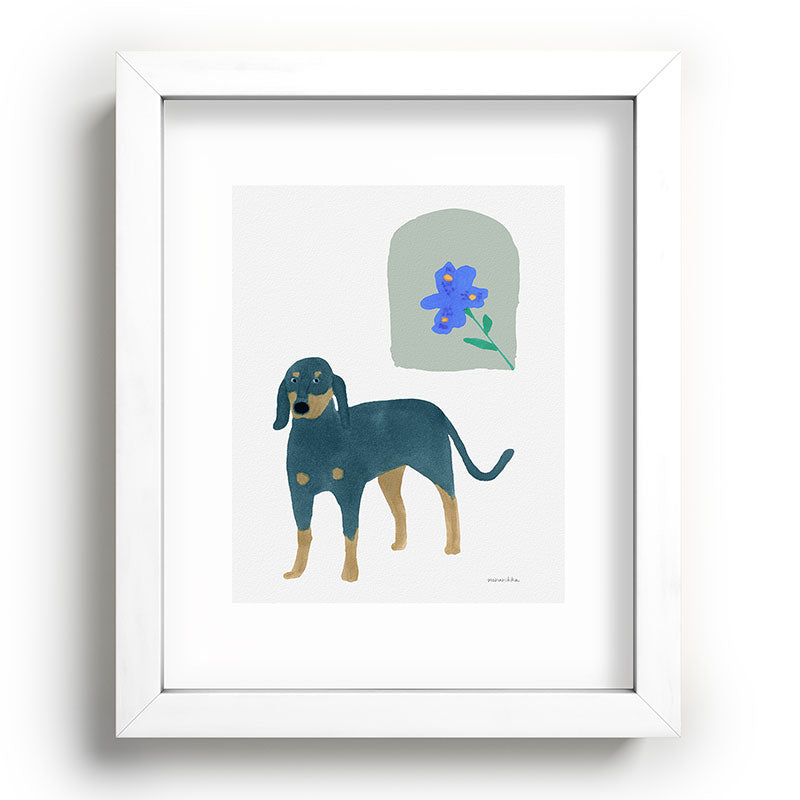 norarikka Dog and a Mini HalfRound Window Recessed Framing Rectangle