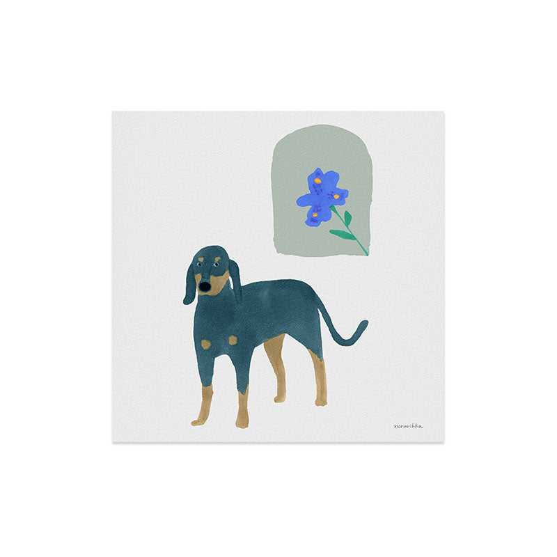 norarikka Dog and a Mini HalfRound Window Art Print