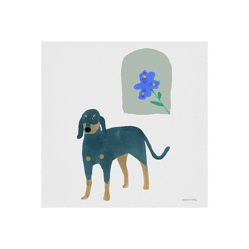 norarikka Dog and a Mini HalfRound Window Art Print