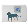 norarikka Dog and a Mini HalfRound Window Memory Foam Bath Mat