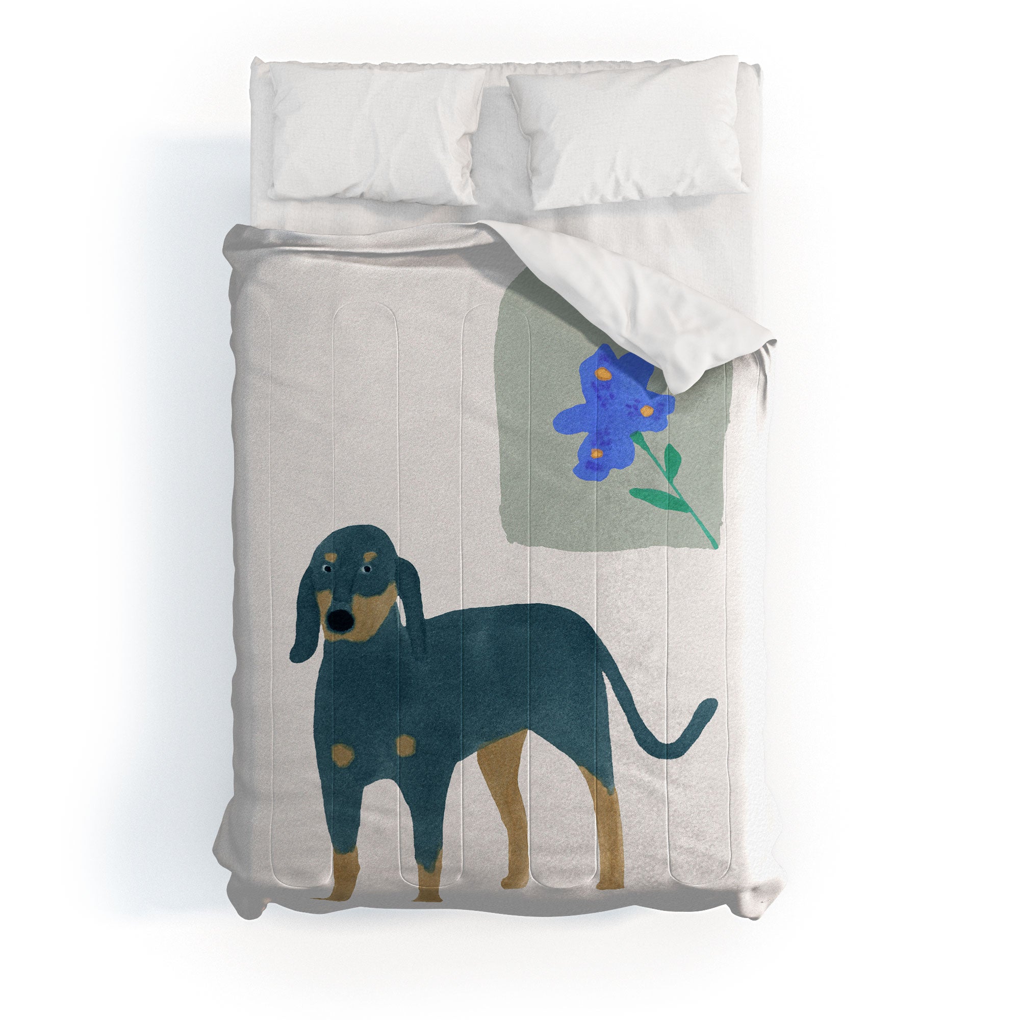 norarikka Dog and a Mini HalfRound Window Comforter