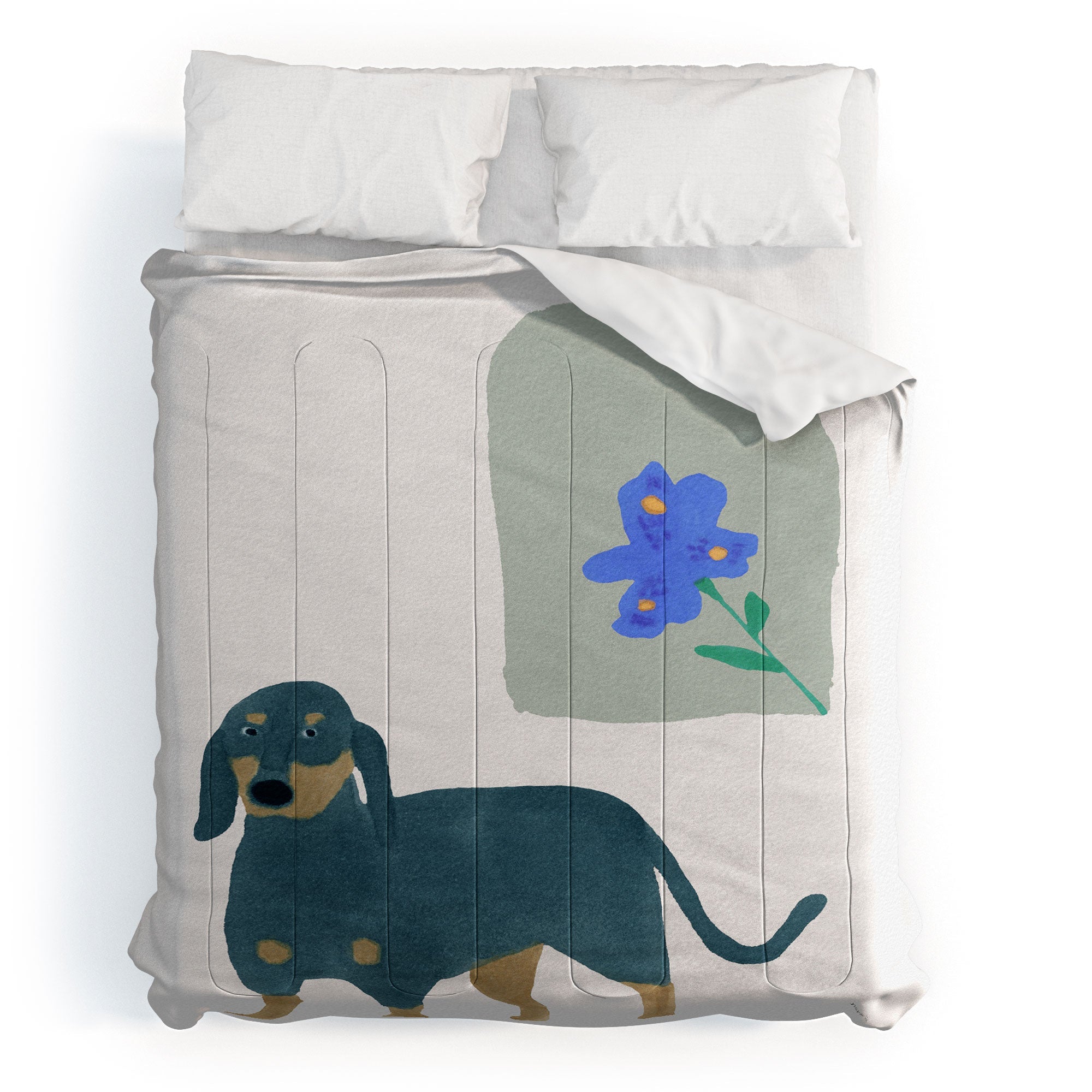 norarikka Dog and a Mini HalfRound Window Comforter