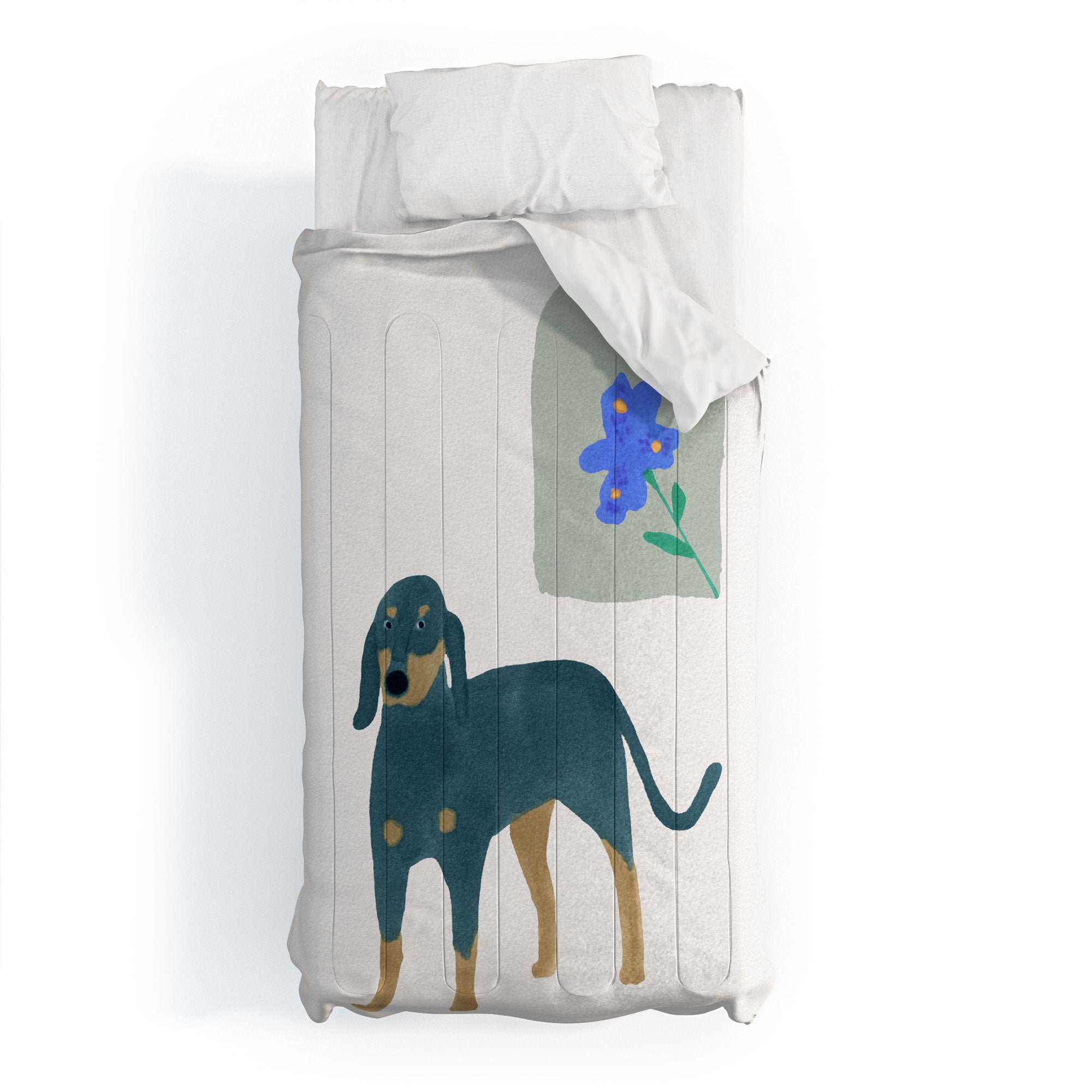 norarikka Dog and a Mini HalfRound Window Comforter