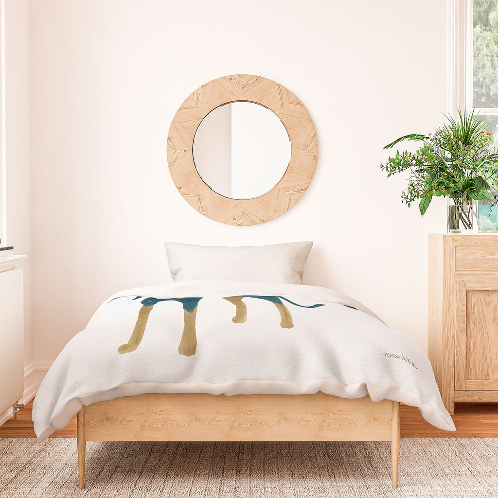 norarikka Dog and a Mini HalfRound Window Duvet Cover