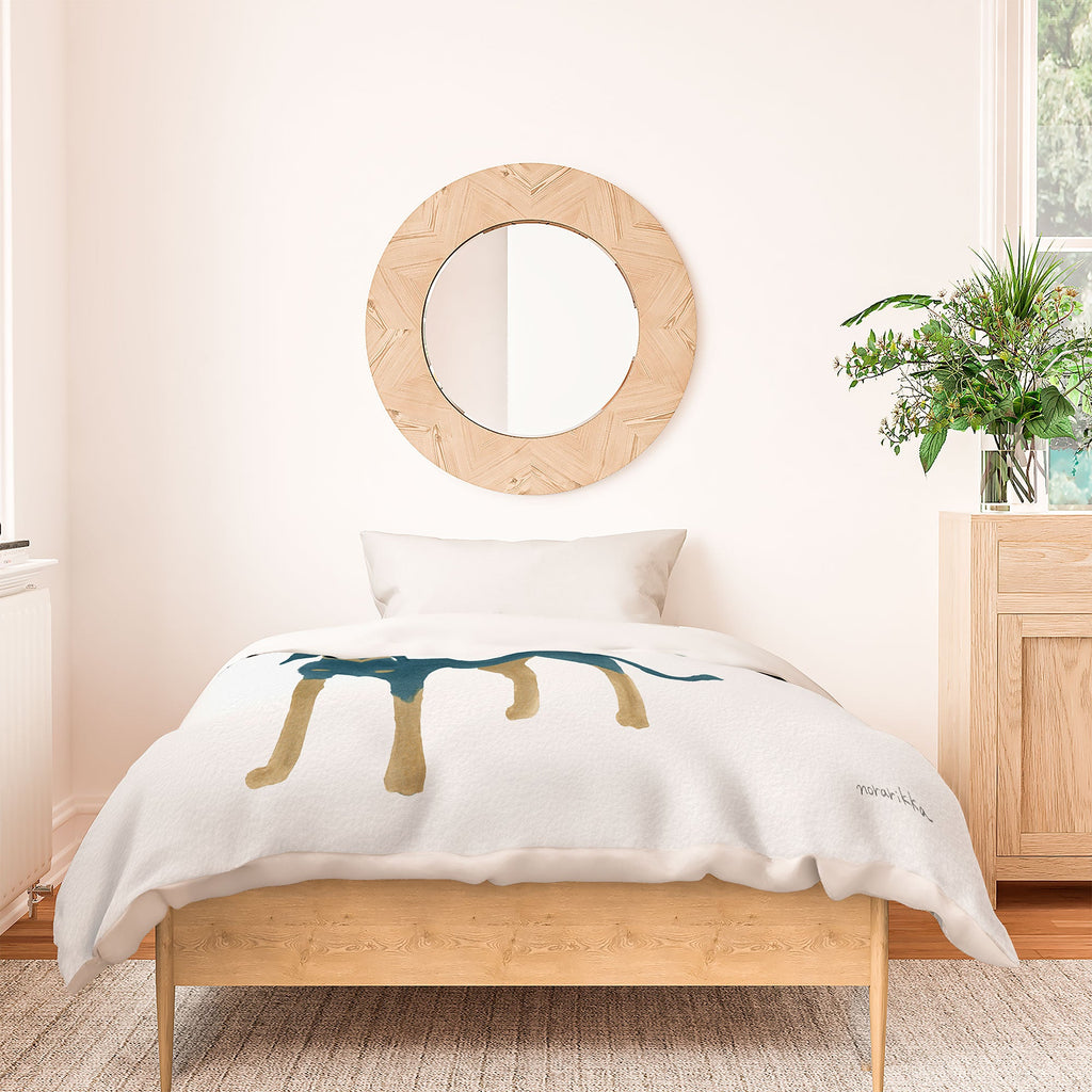 norarikka Dog and a Mini HalfRound Window Duvet Cover