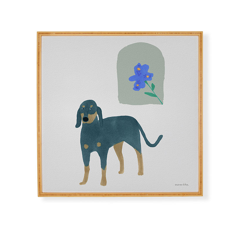 norarikka Dog and a Mini HalfRound Window Framed Wall Art