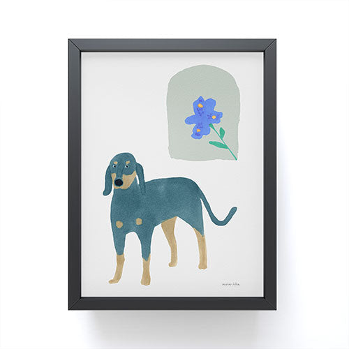 norarikka Dog and a Mini HalfRound Window Framed Mini Art Print