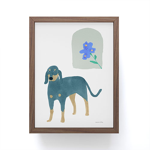 norarikka Dog and a Mini HalfRound Window Framed Mini Art Print
