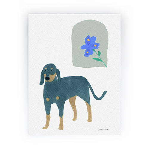 norarikka Dog and a Mini HalfRound Window Mini Art Print