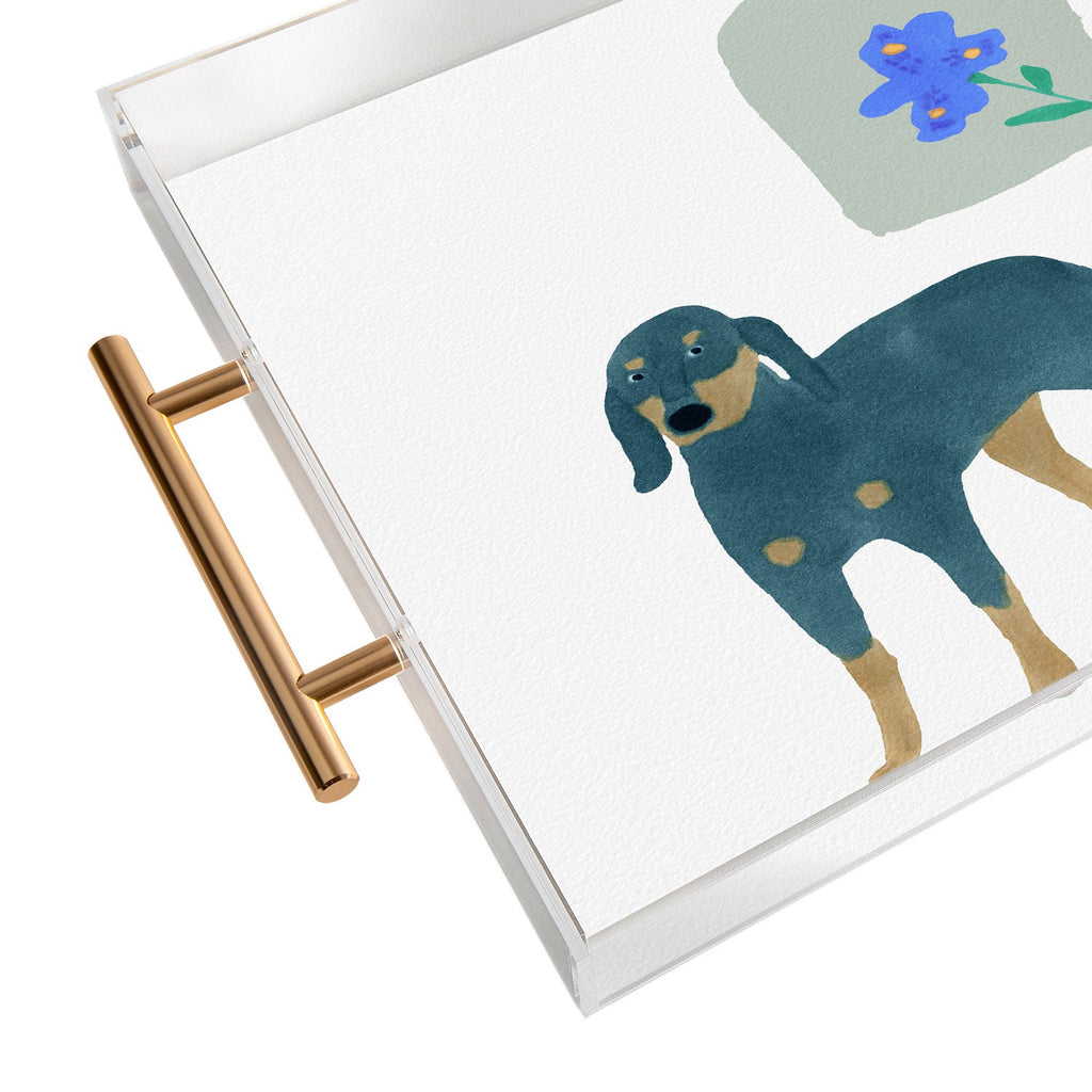 norarikka Dog and a Mini HalfRound Window Acrylic Tray