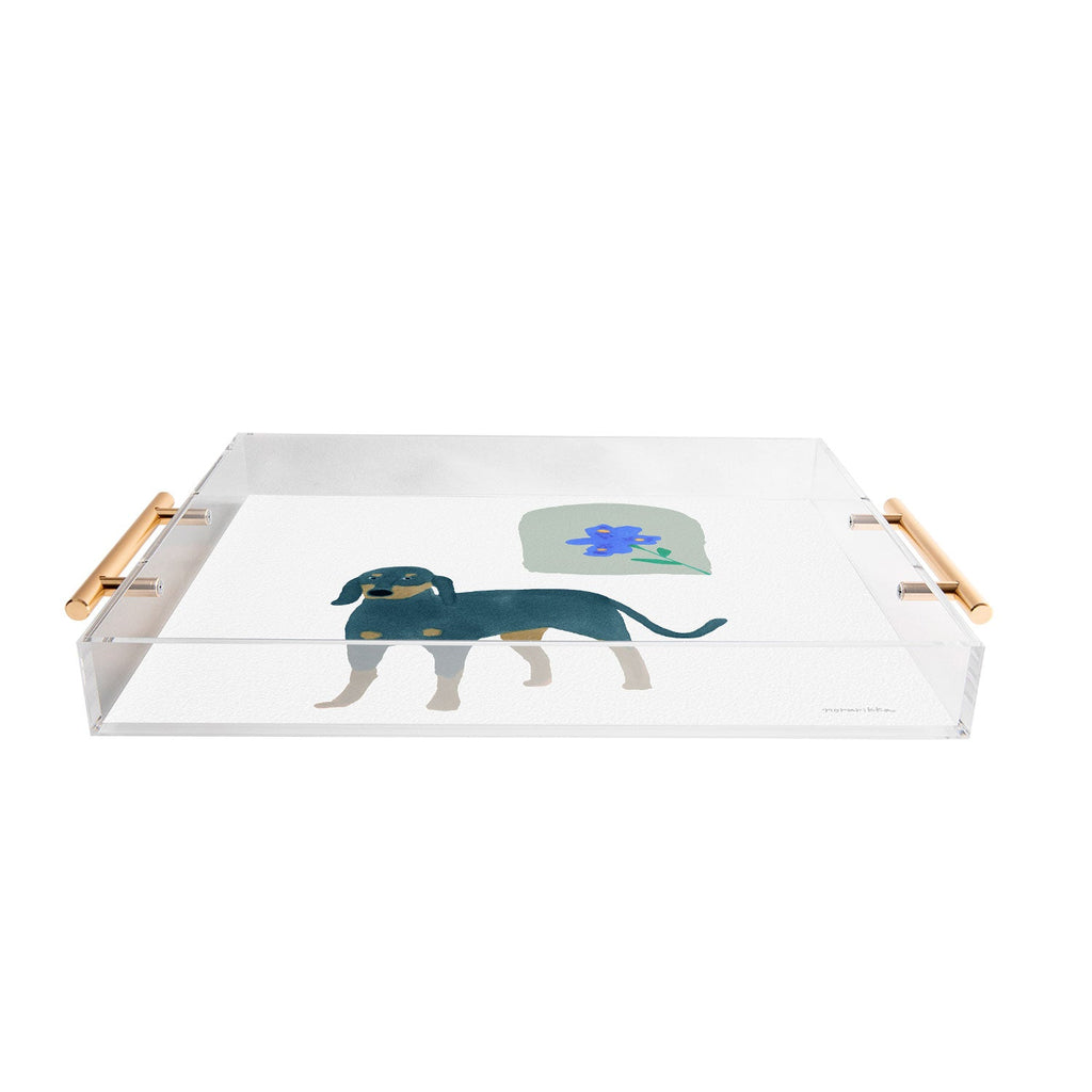 norarikka Dog and a Mini HalfRound Window Acrylic Tray