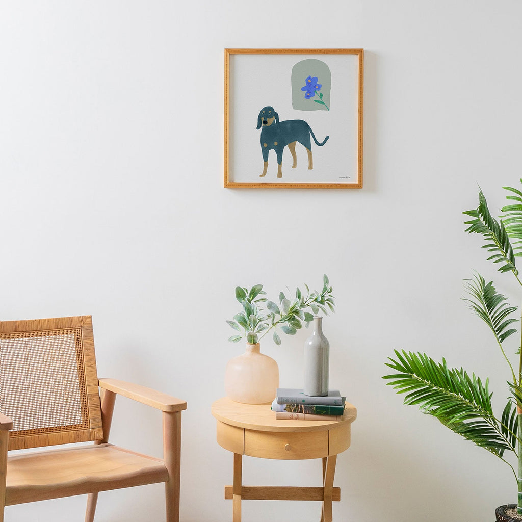 norarikka Dog and a Mini HalfRound Window Framed Wall Art