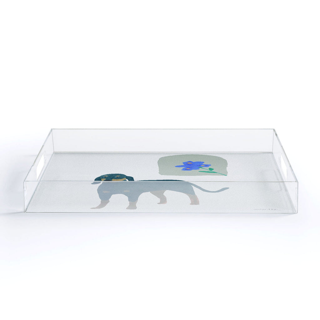 norarikka Dog and a Mini HalfRound Window Acrylic Tray