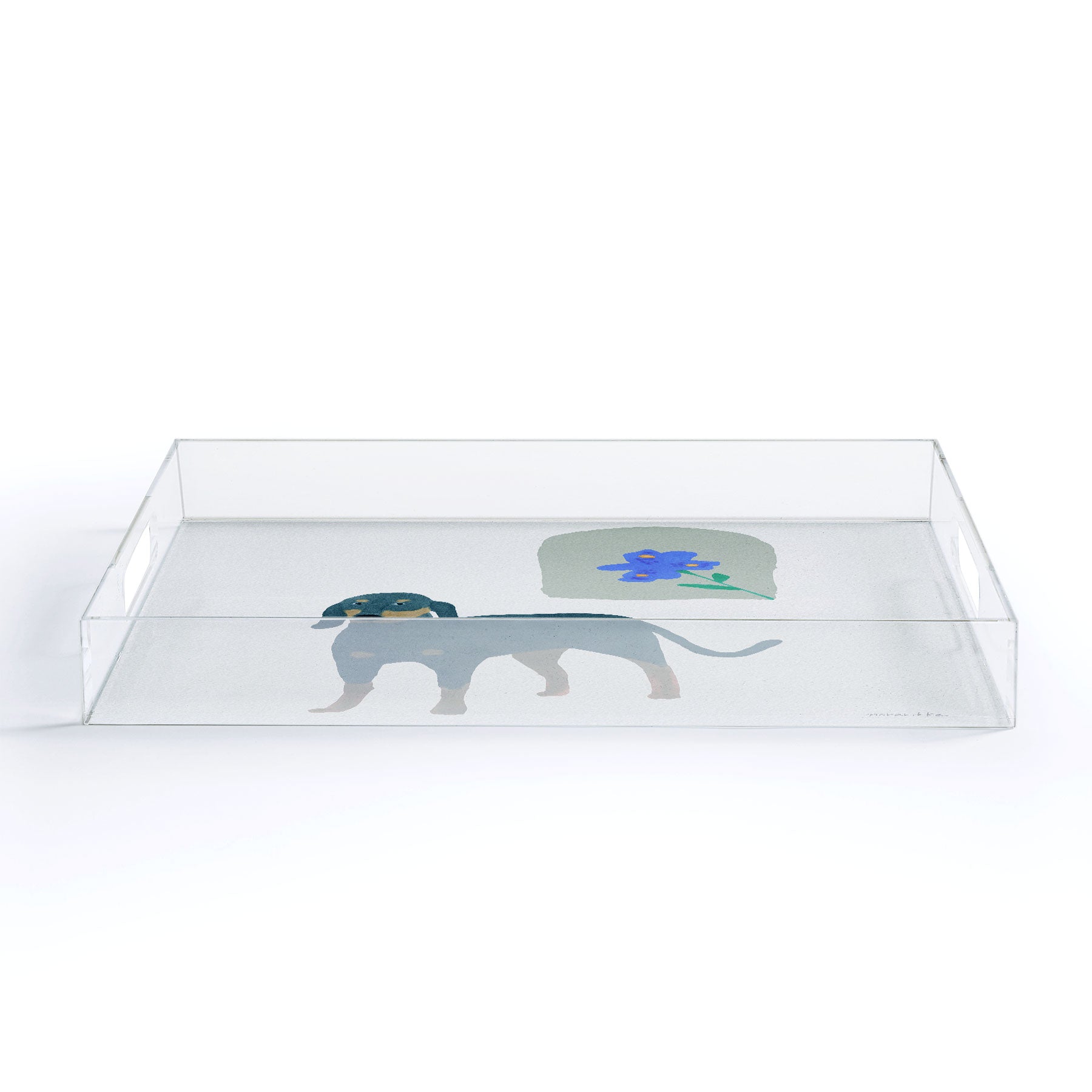 norarikka Dog and a Mini HalfRound Window Acrylic Tray
