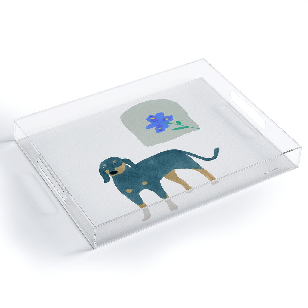 norarikka Dog and a Mini HalfRound Window Acrylic Tray