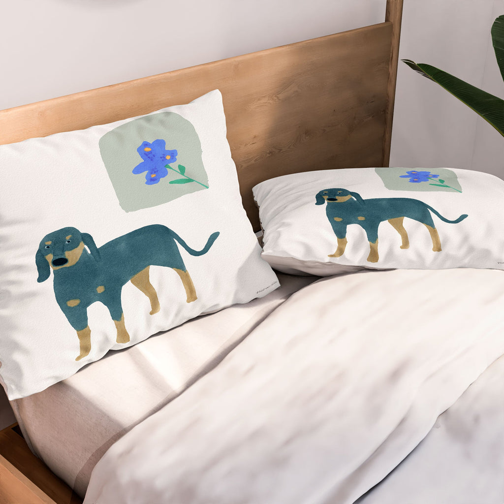 norarikka Dog and a Mini HalfRound Window Pillow Shams