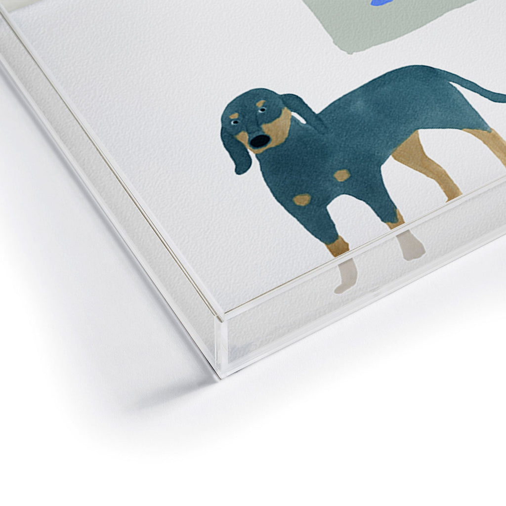 norarikka Dog and a Mini HalfRound Window Acrylic Tray