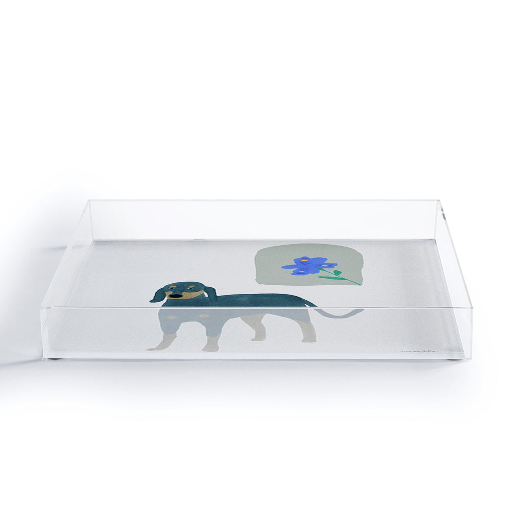 norarikka Dog and a Mini HalfRound Window Acrylic Tray