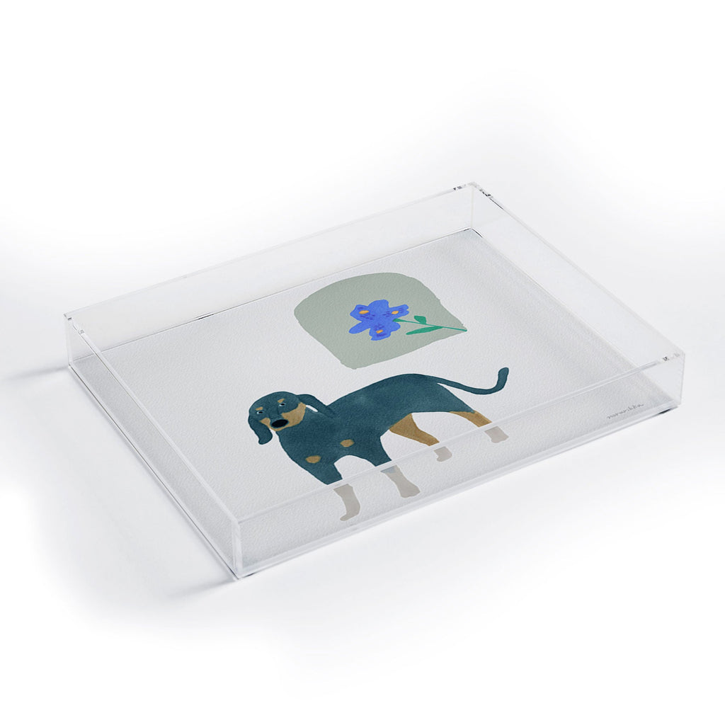 norarikka Dog and a Mini HalfRound Window Acrylic Tray