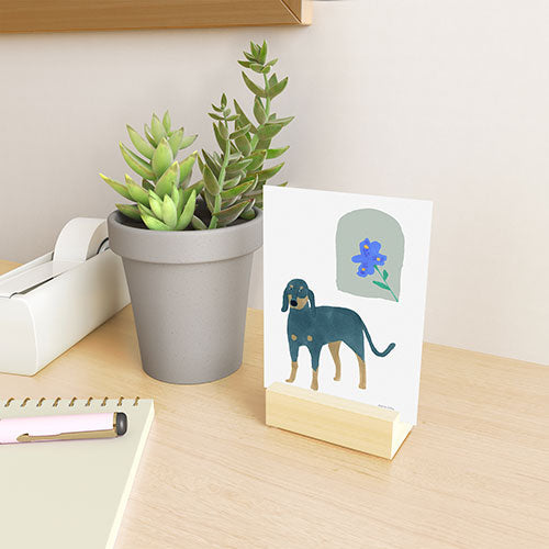 norarikka Dog and a Mini HalfRound Window Mini Art Print