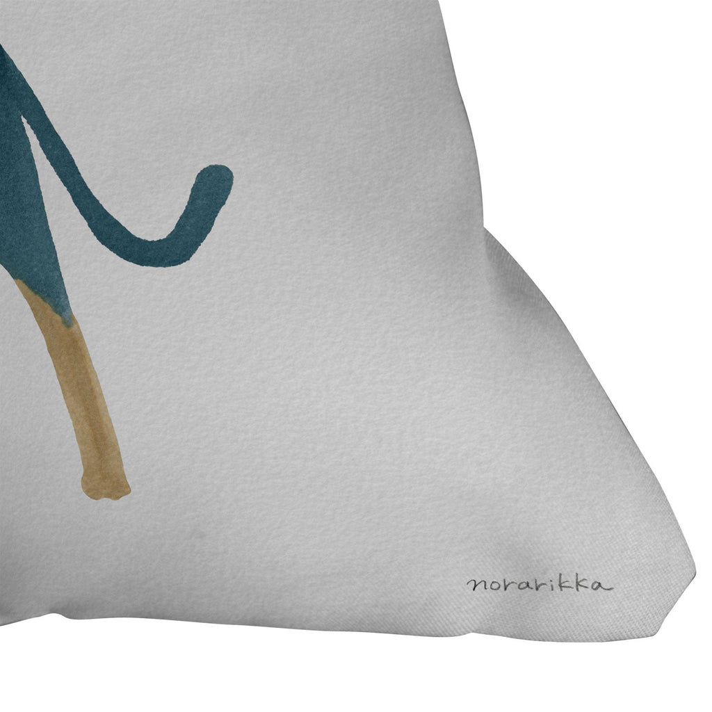 norarikka Dog and a Mini HalfRound Window Outdoor Throw Pillow