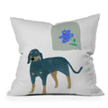 norarikka Dog and a Mini HalfRound Window Outdoor Throw Pillow