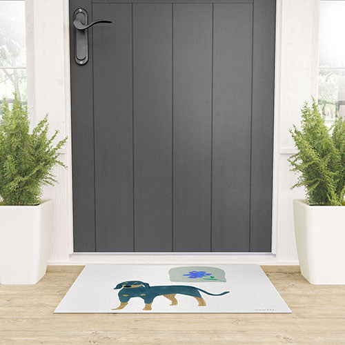 norarikka Dog and a Mini HalfRound Window Welcome Mat