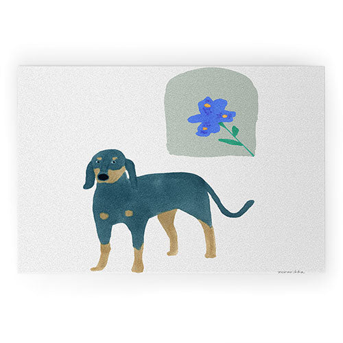 norarikka Dog and a Mini HalfRound Window Welcome Mat