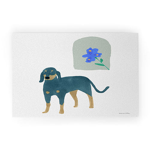 norarikka Dog and a Mini HalfRound Window Welcome Mat