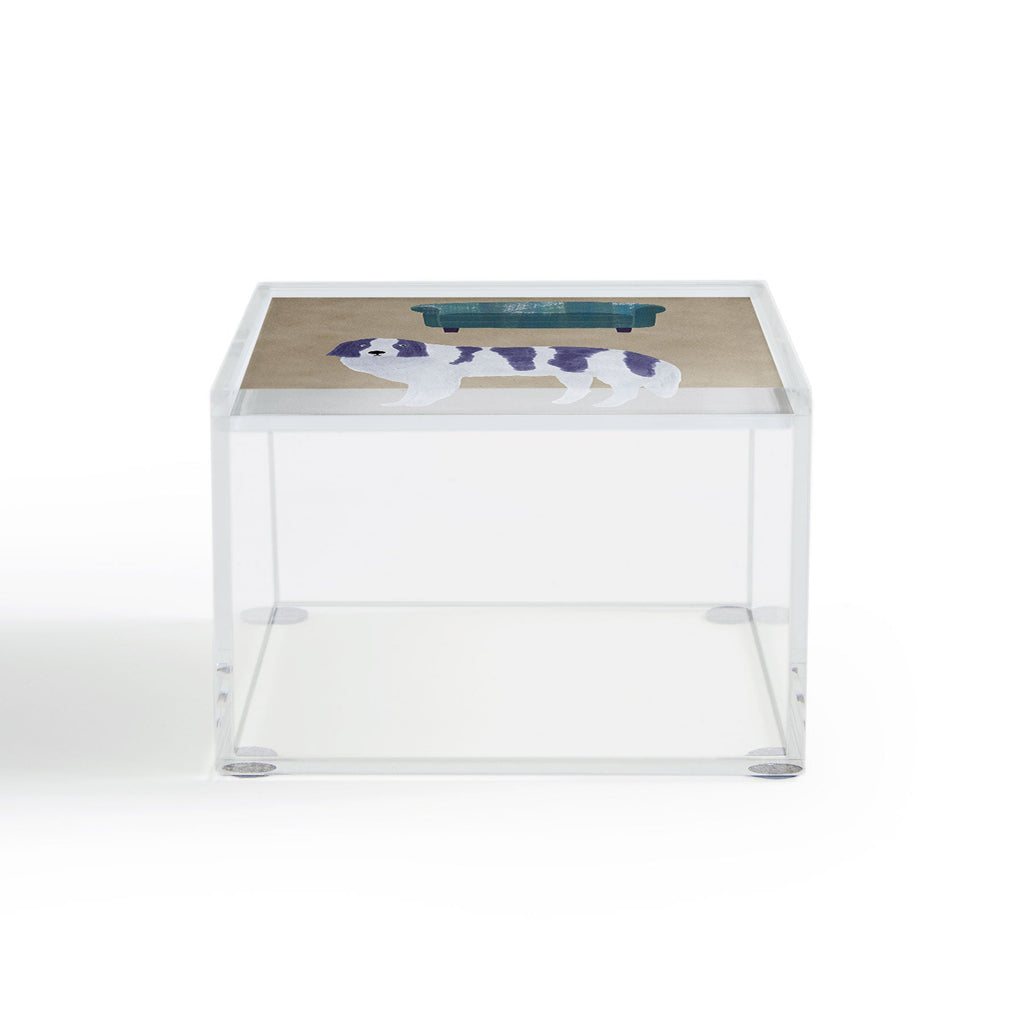 norarikka Dog and a Sofa Purple and Beige Acrylic Box
