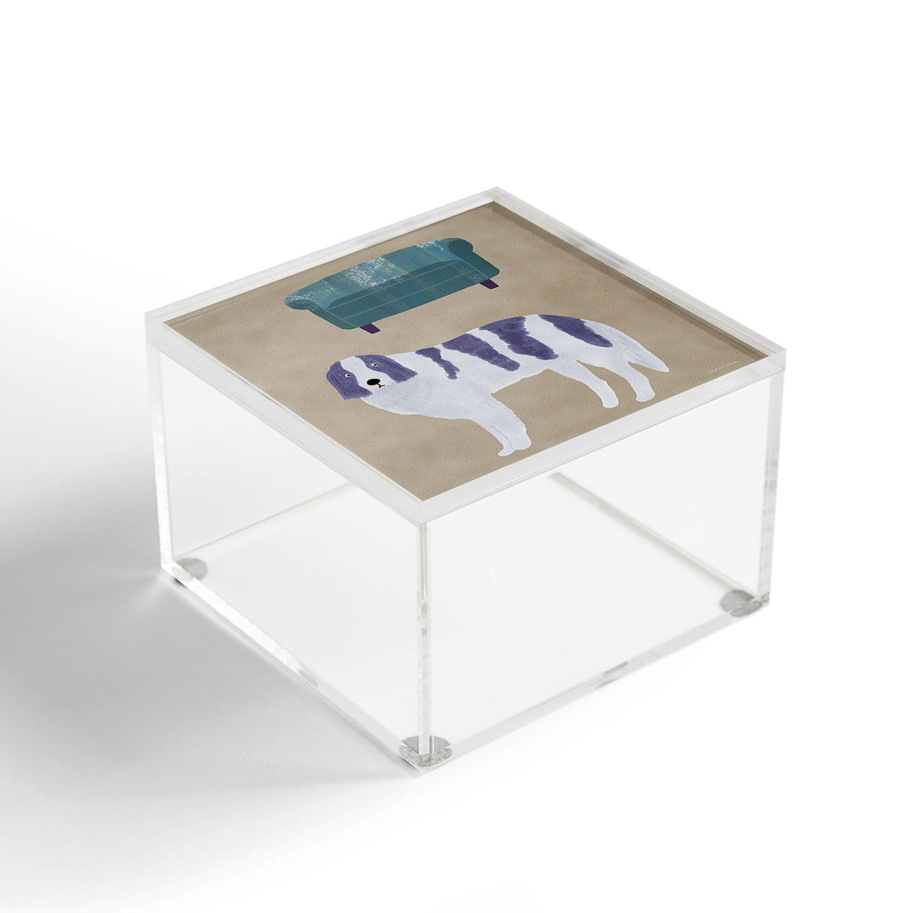 norarikka Dog and a Sofa Purple and Beige Acrylic Box