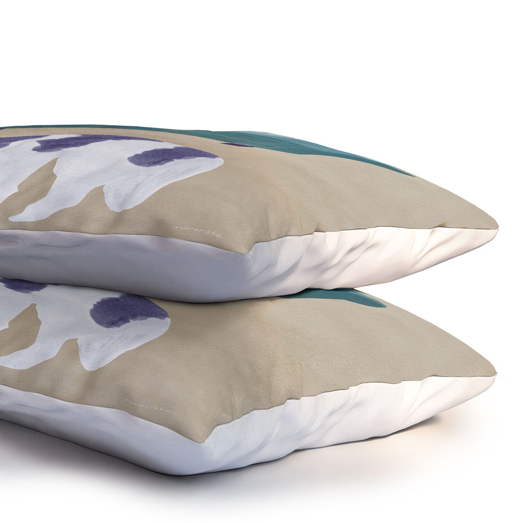 norarikka Dog and a Sofa Purple and Beige Pillow Shams