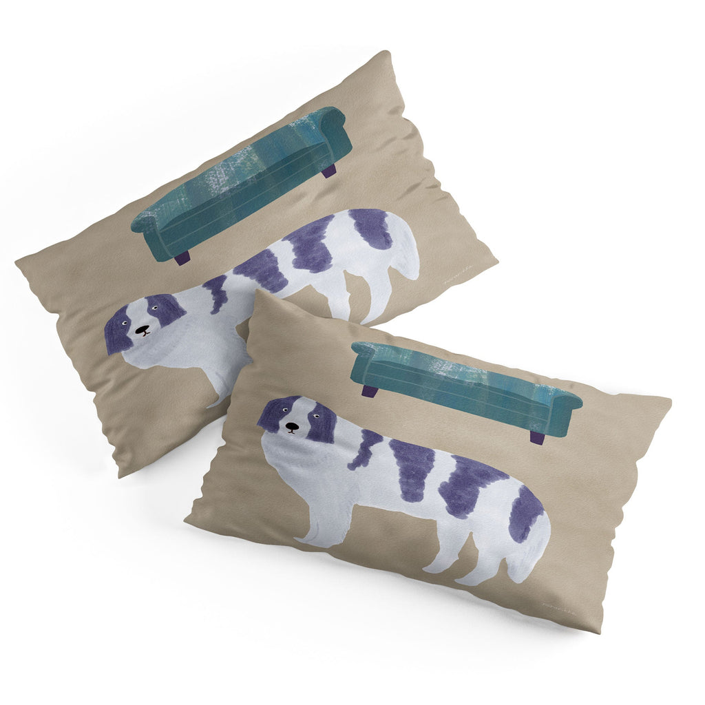 norarikka Dog and a Sofa Purple and Beige Pillow Shams