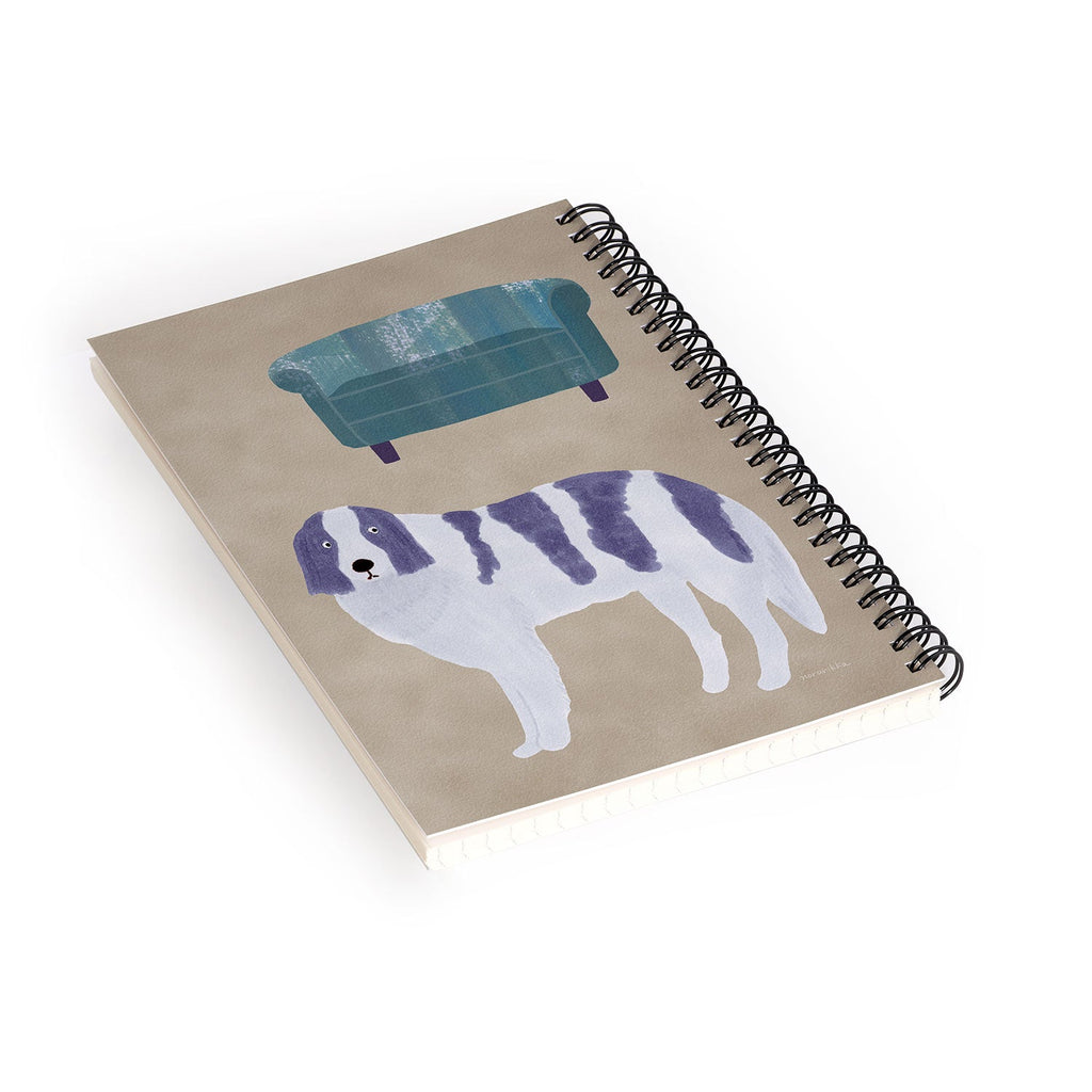 norarikka Dog and a Sofa Purple and Beige Spiral Notebook