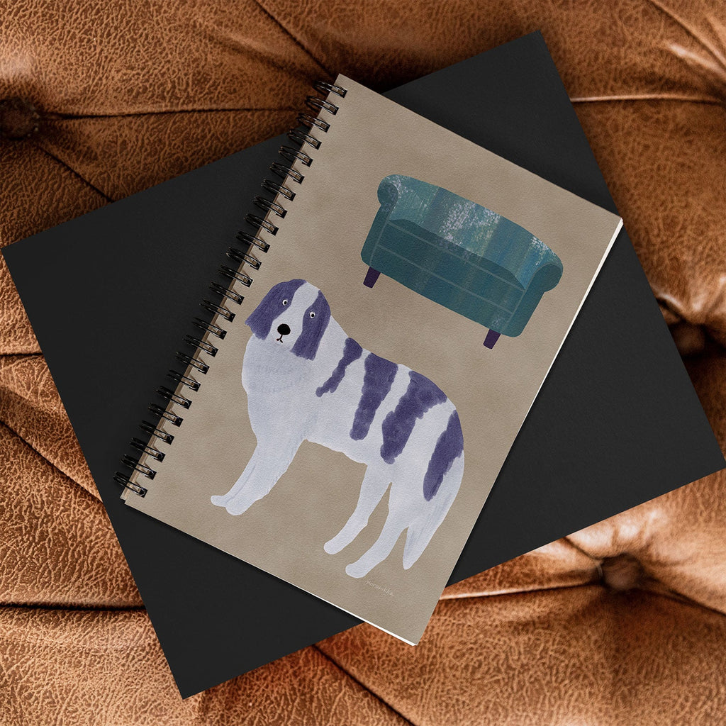 norarikka Dog and a Sofa Purple and Beige Spiral Notebook
