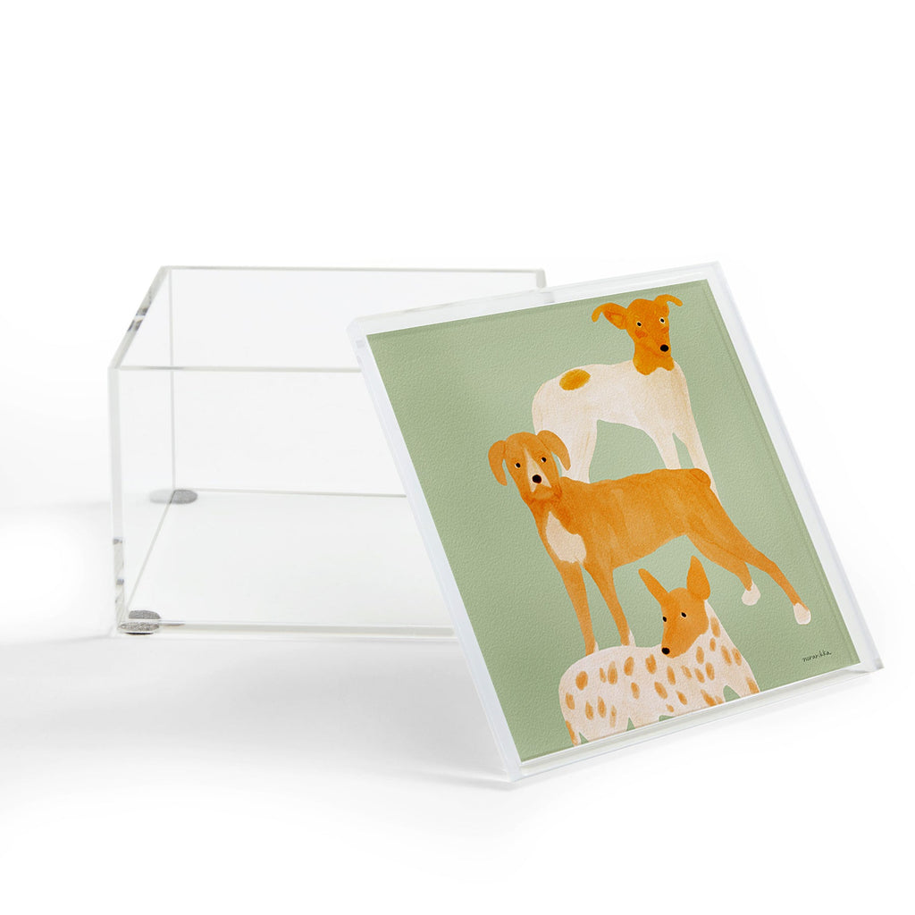 norarikka Three Dogs Lined Up Acrylic Box